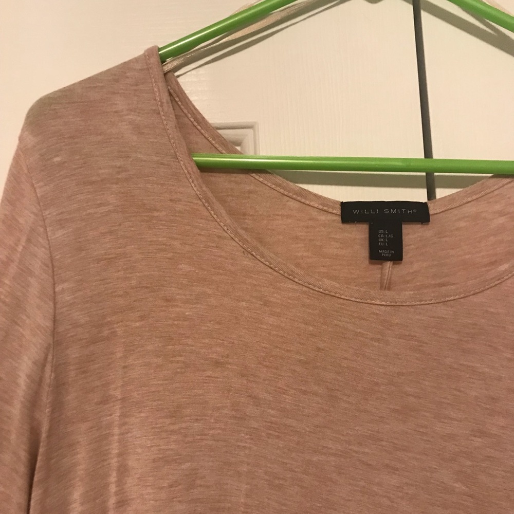 Blush Pink 3/4 sleeve shirt.